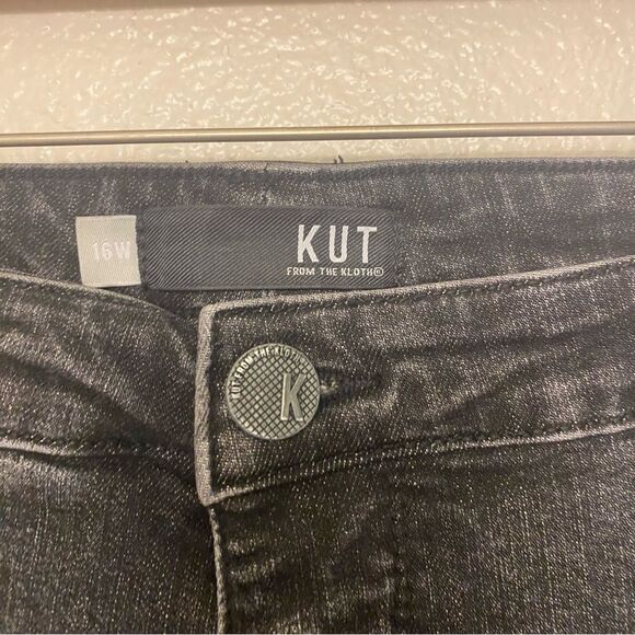 Kut From The Kloth Reese High Rise Fab Ab Ankle Straight Jeans distressed 16W - Picture 5 of 11